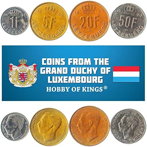 2 מטבעות מלוקסמבורג | אוסף סט מטבעות Luxembourger 25 סנטימטרים 1 פרנק | הופץ 1938-1939 | שרלוט | מונוגרמה